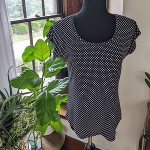 Polkadot short sleeve blouse